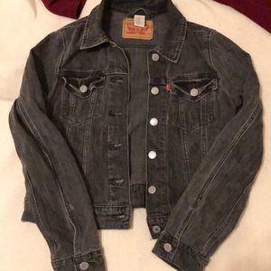levi's faded black denim jacket
